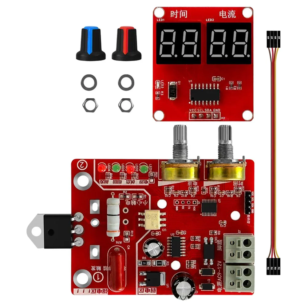 Adjustable Spot Welding Spot Welder Welder Board PCB Circuit DIY Equipment Panel Time Current Machine 40A 100A Digital Display