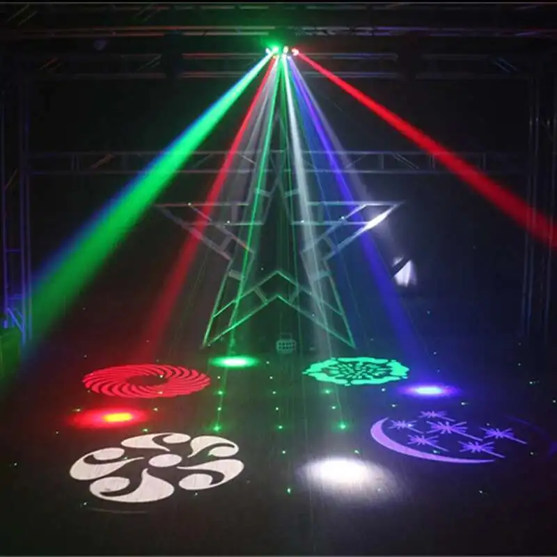 Disco Ball Home Party LED Strobe Laser Effetto di illuminazione scenica Proiettore 4in1 Sfera magica Luce nera UV Controllo remoto del suono Dmx