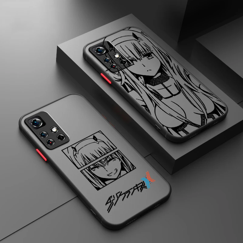 Cool Cute D-Darling In The F-Franxx Frosted Translucent For Redmi 8 8A 9A 9C 9AT 9 9T 10X 10A 10C 10 11A 12C 12 13C 5G Back