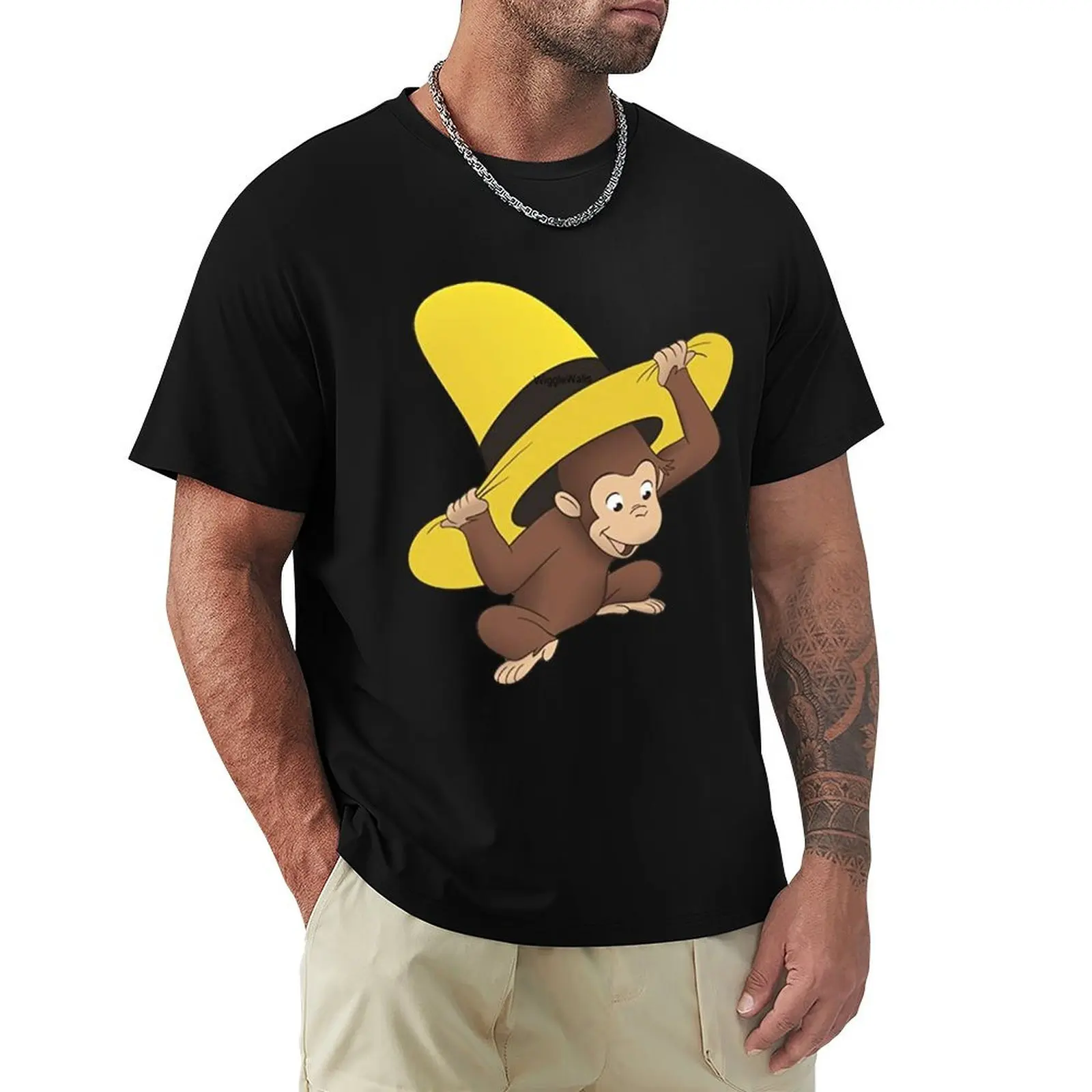 

curious george T-Shirt animal prinfor boys clothes new edition compression shirt men