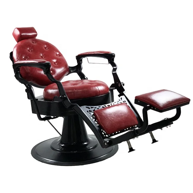 

Red vintage barber chair cheap on sale hairdressing chair salon furniture for barbershop