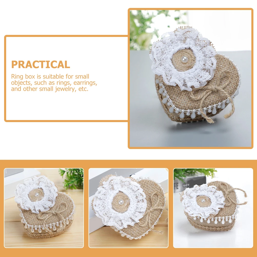 

Heart Shape Rustic Small Jewelry Display Organizer Wedding Engagement Anniversary Gift Wedding Box Ceremony Rustic Ring Boxes