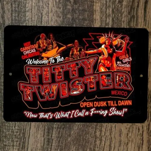 Welcome to the Titty Twister 8x12 Metal Wall Sign Girls Nude Dancing