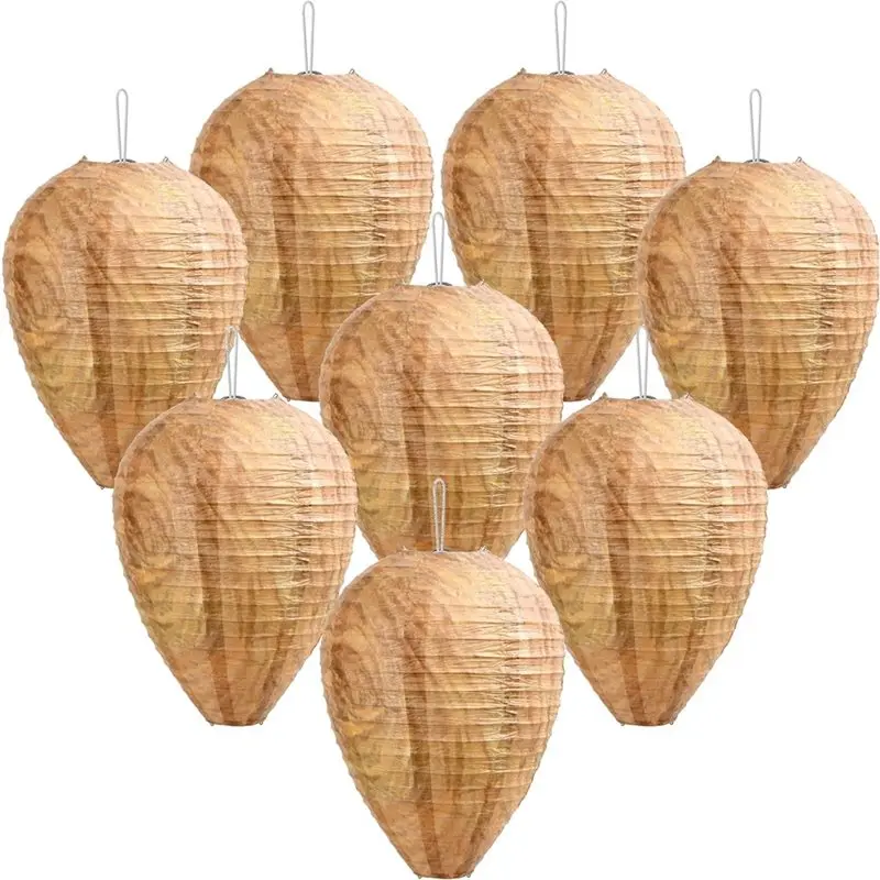 75STO-Hanging Wasp Nest 8 Pieces For Home Garden Yard Outdoors Artificial Hornet Nests