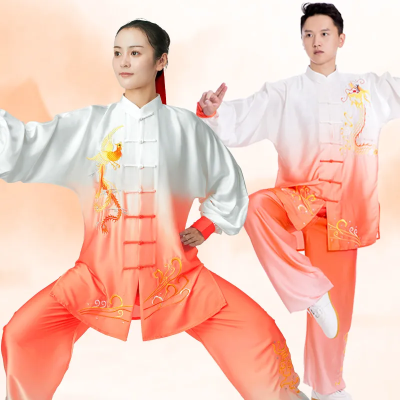 Martial Arts Tai Ji Suit Women 2025  Gradual Layer Color Competition Performance Eight Sections Brocade Exercise Clothing Men