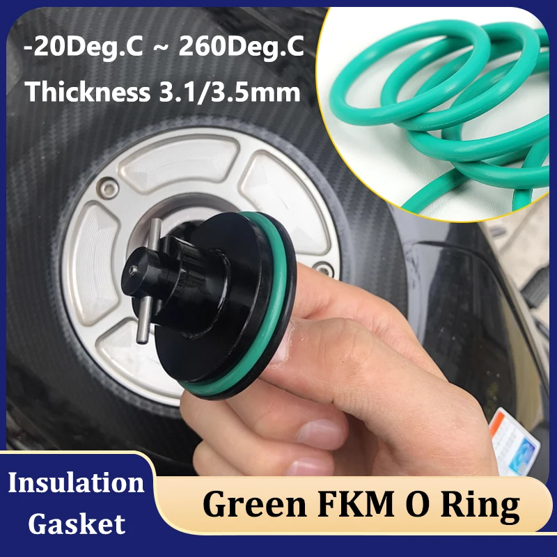 

10Pcs CS 3.1/3.5mm FKM Green O Ring Gasket OD 10mm ~ 100mm Fluorine Rubber Seal Washer Heat Resistant Oil Resistant Acid Alkali