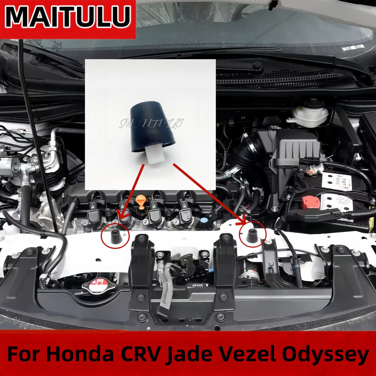 

For Honda CRV Jade Vezel Odyssey Water Tank Cover Plate Buffer Rubber Pad Engine Hood Rubber Particles 74827-SLE-003 Cushion Pad