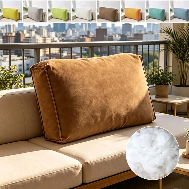 60-80cm Lumbar Support Pillow Rectangular Comfortable Backrest Cushion Reading Rest Pad for Chair Home Bed Sofa Tatami Office