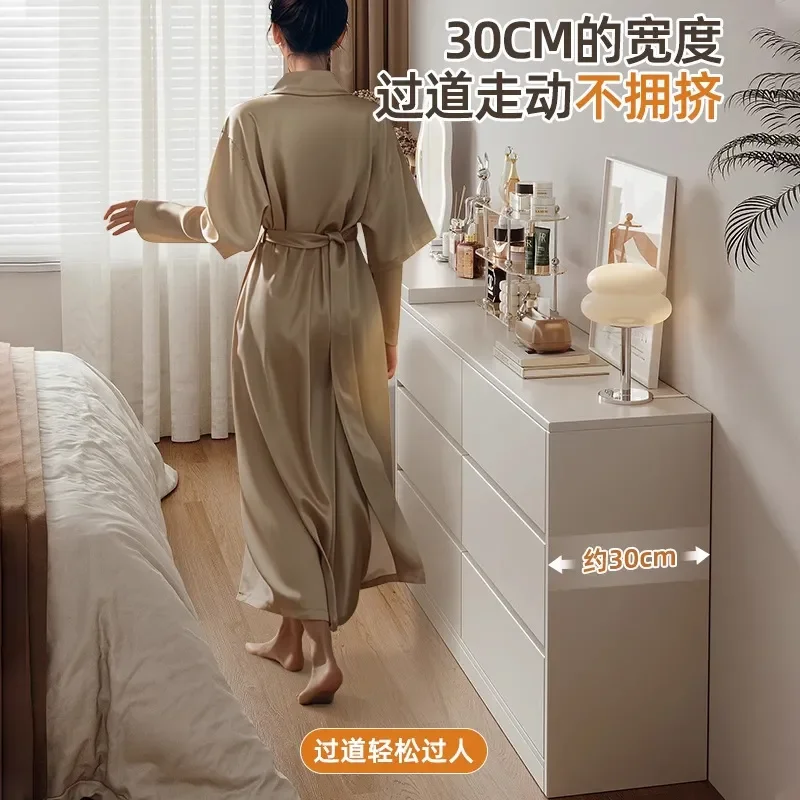 for Ultra-thin Extremely Narrow Dresser Chest Cabinet Integrated 30cm Modern Bedroom Simple Makeup Table End of Bed Storage