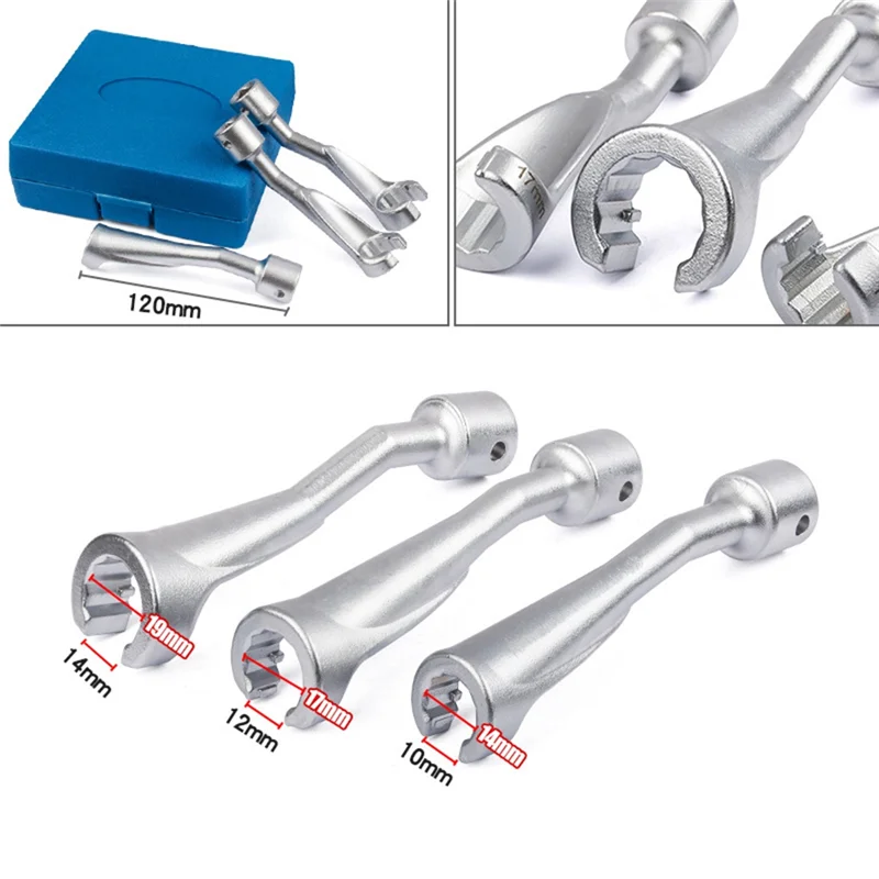 

Для BMW VW MERCEDES BENZ комплект втулок линии топливной форсунки, сенсорный ключ 14 17 19 мм с открытым концом SK1856, 3 шт.-AB36