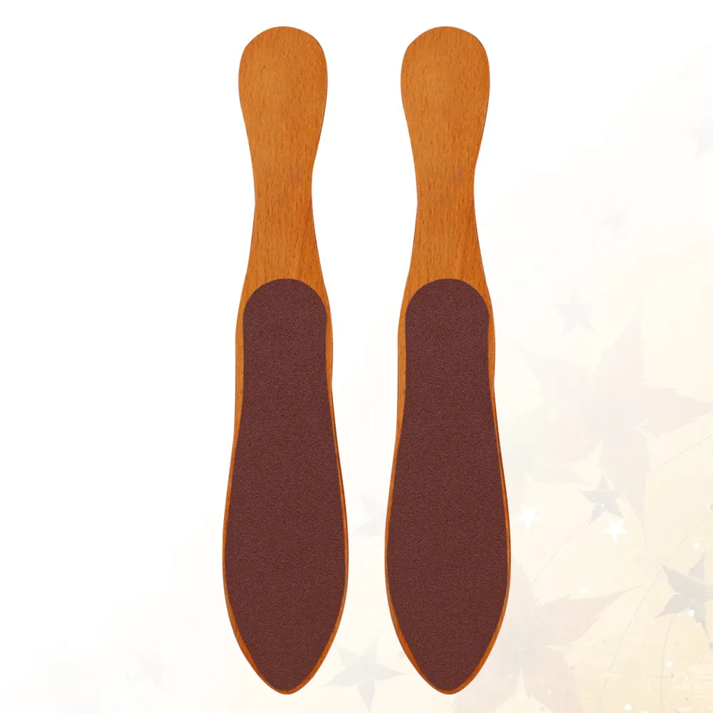 

Набор из 2 деревянных двусторонних щеток для педикюра для удаления мозолей и огрубевшей кожи, профессиональный, для домашнего использования, для ухода за ногами женщин