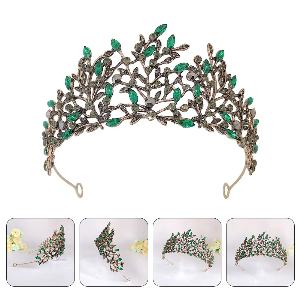 Corona di strass a foglia Fascia delicata Decorazione per capelli leggera Accessorio per ragazza Sposa Squisito ed elegante gioielli in cristallo bianco