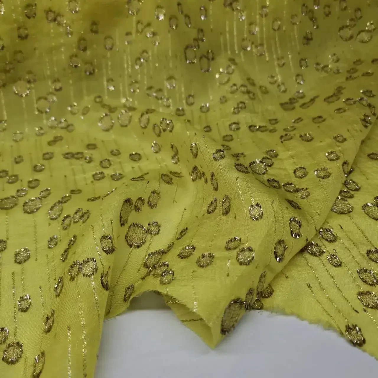 Silk Georgette Lurex 6mm Shiny Jacquard Metallic Saree Dress Scarf Fabric