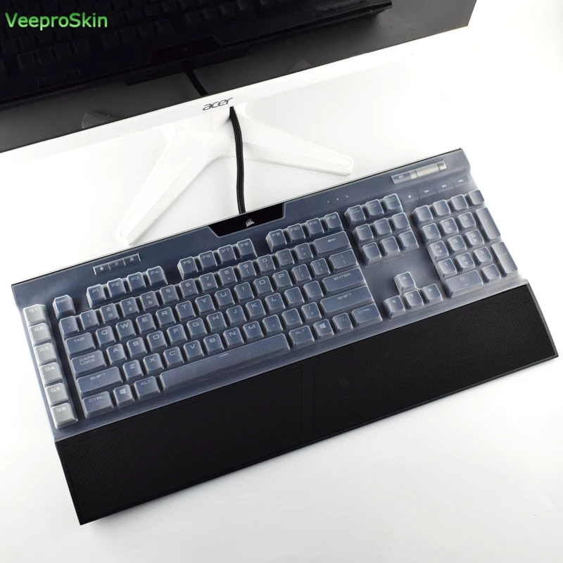 Silicone protector For CORSAIR K95 RGB PLATINUM Wired Gaming Mechanical keyboard cover skin film office desktop anti dust cover image 4