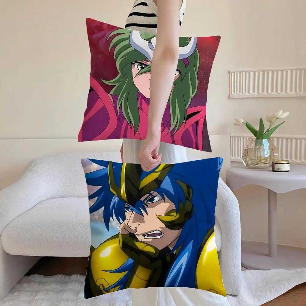 Anime S-Saint Seiya Cushion Cover Breathable Linen Pillowcase Summer Odorless Eco-Friendly Invisible Zipper Washable