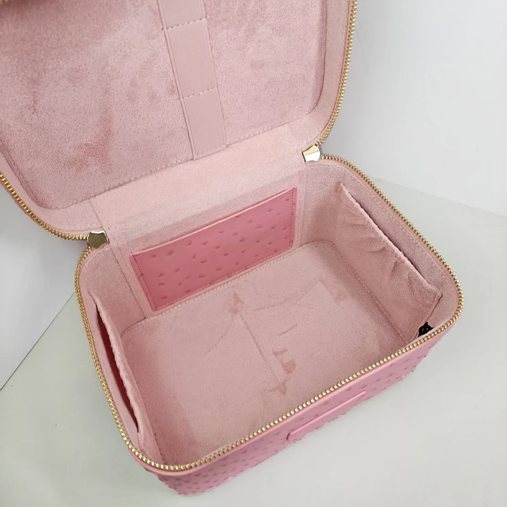 Kosmetiktasche mit individuellem Namen für Frauen, großes Fassungsvermögen, Kulturbeutel, Tasche für Reisen, tragbar, handgehalten, Make-up-Organizer aus Leder – Detail 18