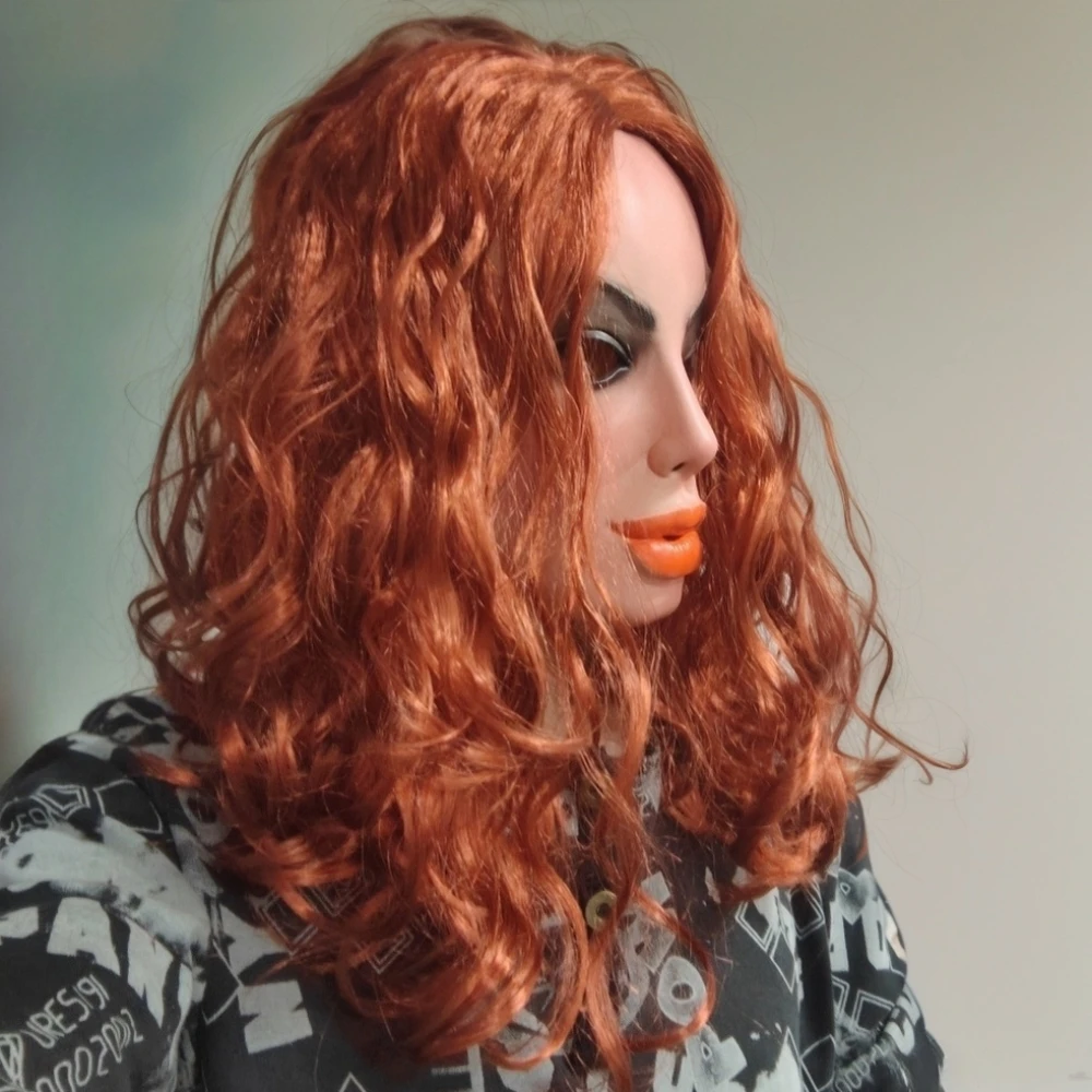 Masque en Latex pour cheveux longs dorés, beauté Sexy, nouveauté pour adultes, accessoire de Costumes pour fêtes et mascarade