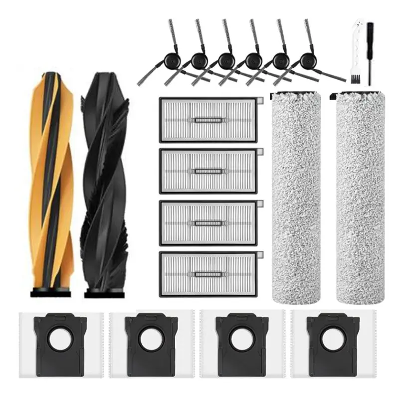 

B43C Vacuum Cleaner Accessories 20PCS Main Brush Roller Mop Dust Bags Side Brush HEPA Filter For Dreame Mova Z60 Ultra Robot
