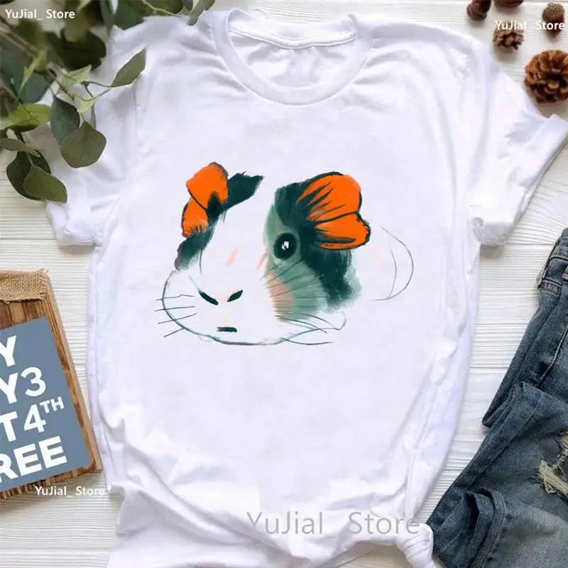 Tee Round Neck Animal Capybara Loose Fashion Europe and The United States New Casual Clothes T-shirt Graphic T Shirts