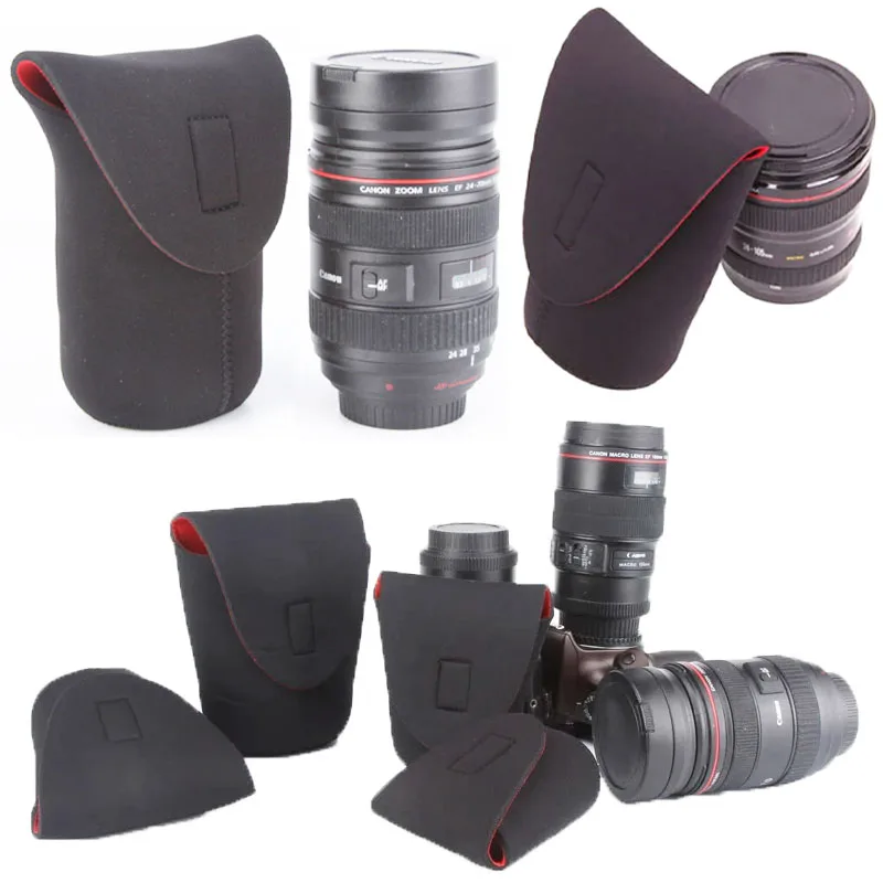 lens bag Soft Neoprene Waterproof DSLR Lente Cover Case storage S M L XL XXL Soft Nylon for Canon Nikon Sony Pentax DLSR Camer