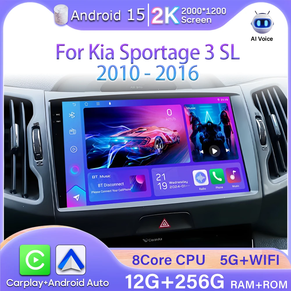 

Android Auto 4G Wifi For Kia Sportage 3 SL 2010 - 2016 Video Screen Car Monitor 2k Automotive Multimedia Car Radio Carplay DVD