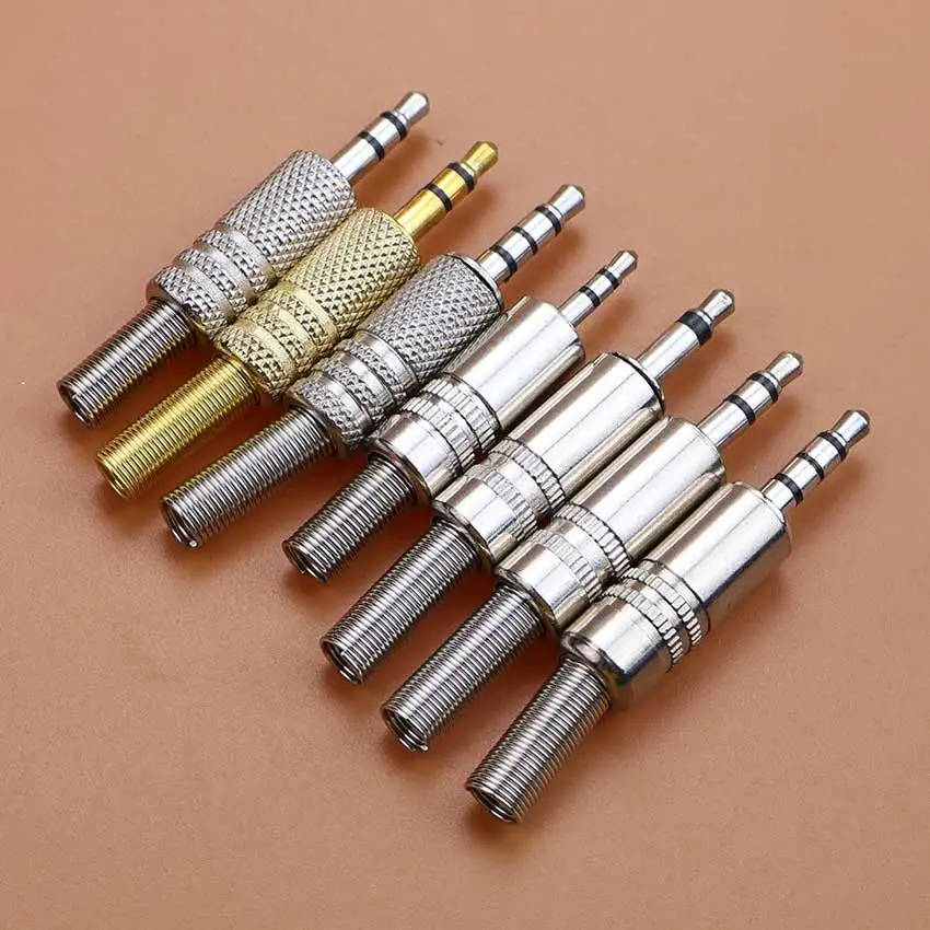 2/5/10pcs 2.5mm 3.5mm Headphone Male Plug Mono Stereo Audio Solder Cable Connector 2/3/4 Pole Earphone Jack Adapter
