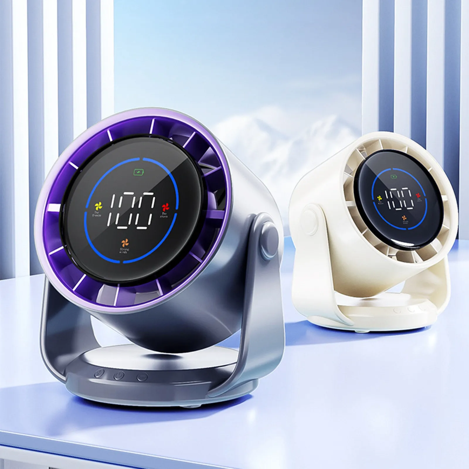 

Camping Fan Rechargeable Desktop Portable Air Circulator Wireless Ceiling Electric Fan With LED Light Clip-on Home Fan