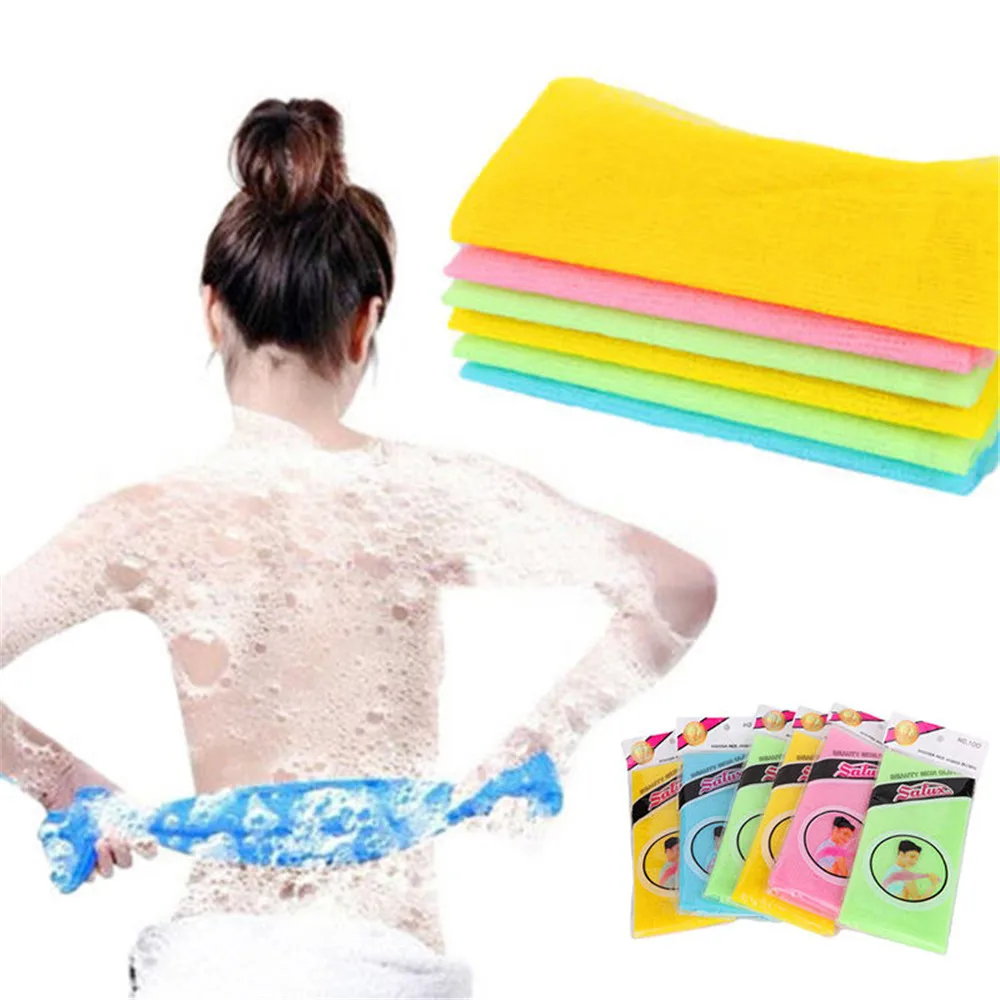 1/3/5 Pcs Random Color Cheap Exfoliating Nylon Washing Towel Body Cleaning Bath Shower Cloth Scrubbing