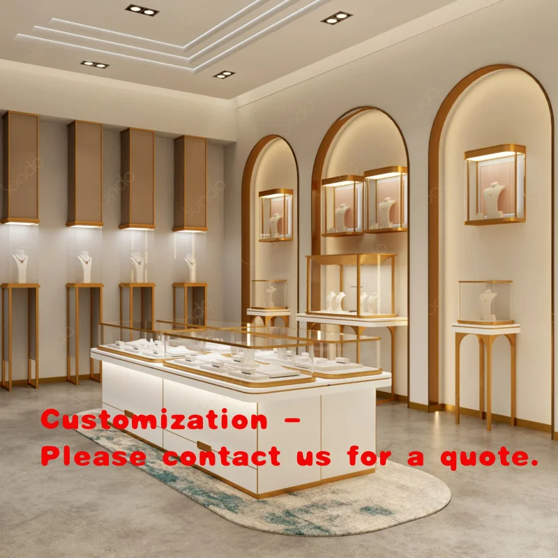 custom.High-end Luxury Jewelry Display Cabinet showcase Wall Mount Jewellery Shop Jewelry showcase Interior Design