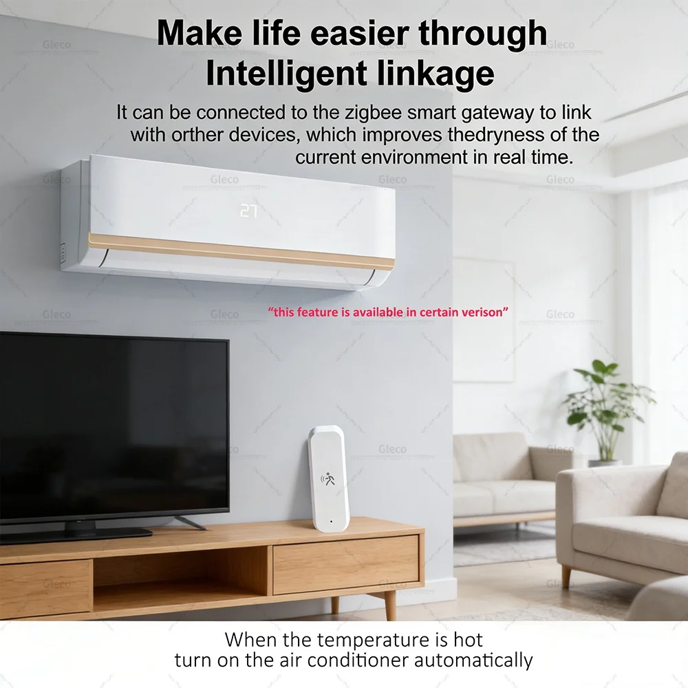 Zigbee 3.0 10G MmWave Menschlicher PIR-Bewegungssensor mit Temperatur-Feuchtigkeits-Beleuchtungsstärke-Monitor, unterstützt Tuya Smart Life Zigbee2MQT – Detail 9