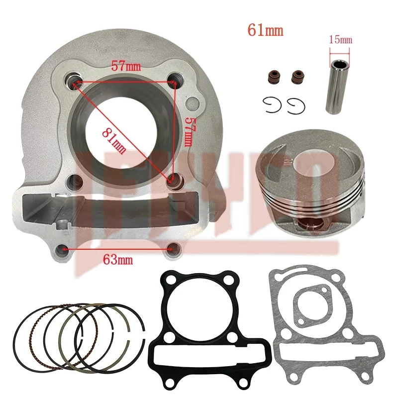 61mm Cylinder Piston Gasket Kit 175cc 161QMK For Italika GTS175 GY6‑175 Scooter ATV200 Irbis RZR170 Big Bore Block Engine Parts