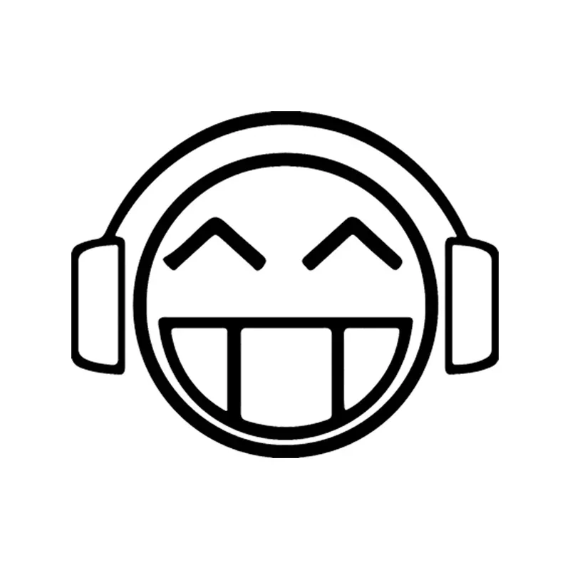 

Музыкальные наушники Dj с дизайном улыбающегося лица, автомобильные окна, бамперы, аксессуары для мотоциклов, декоративные виниловые автомобильные наклейки