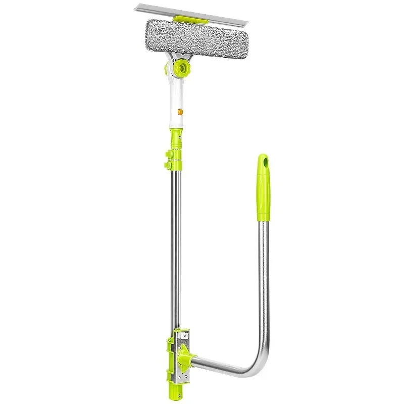 High Rise Window Cleaner U-shaped Glass Scraper Retractable High-altitude Double-sided Glass Cleaning Tool