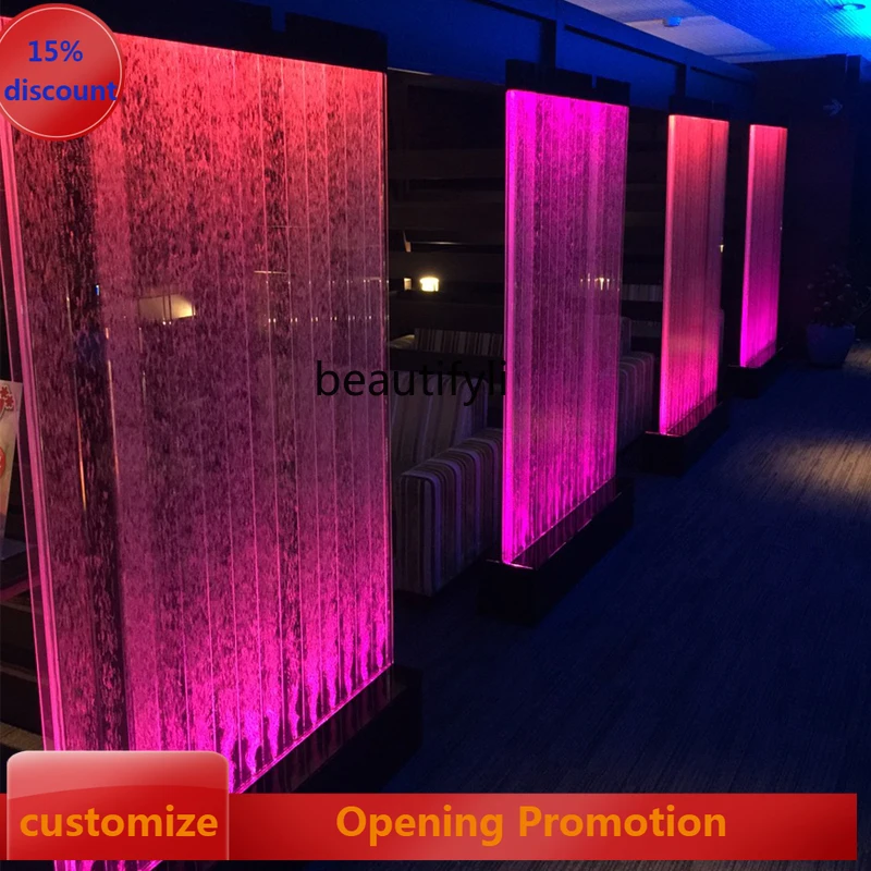 

Customized Large Acrylic Screen Water Curtain Wall Water Bubble Wall Creative Fish Tank Entrance
