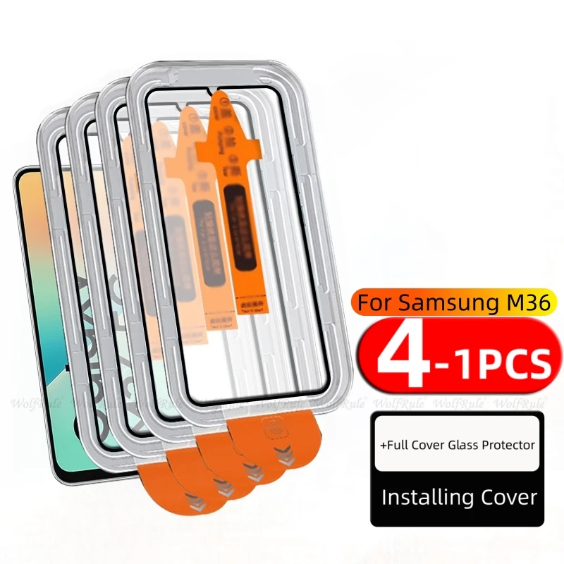 4/3/2/1pcs For Samsung M36 Glass Samsung Galaxy M36 Tempered Glass HD 9H Full Dust Free Phone Screen Protector Samsung M36 M 36