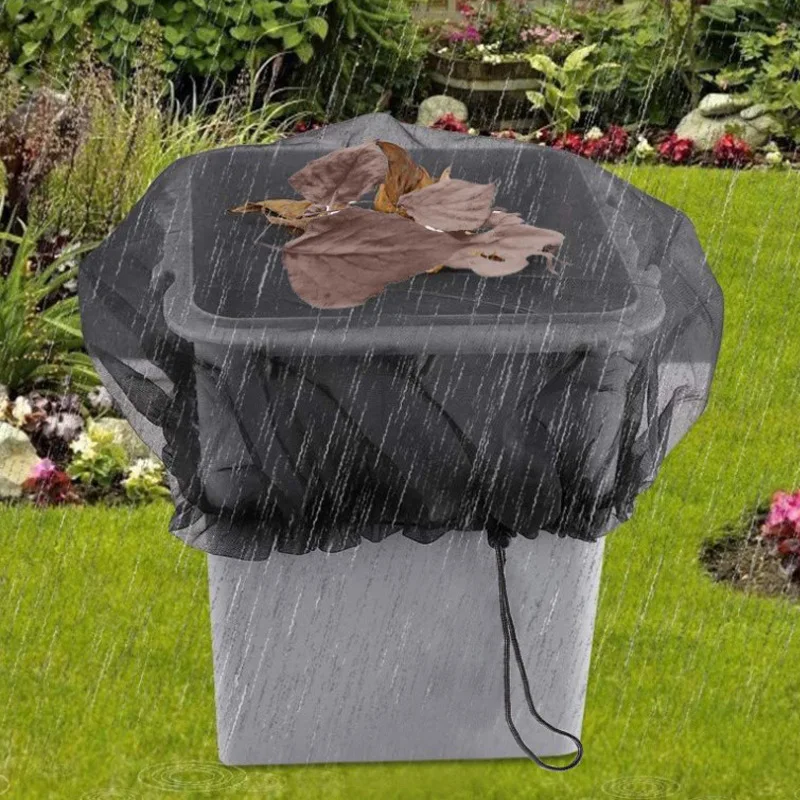 Outdoor polyester rain barrel filter net protective cover, garden rain barrel insect-proof and leaf-proof net cover