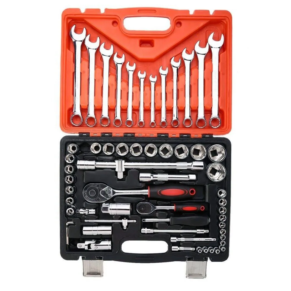 Classic 61PCS Car Repair Tool Case Combination Ratchet Wrench Set Flexible Head Ratchet Wrench Socket Set