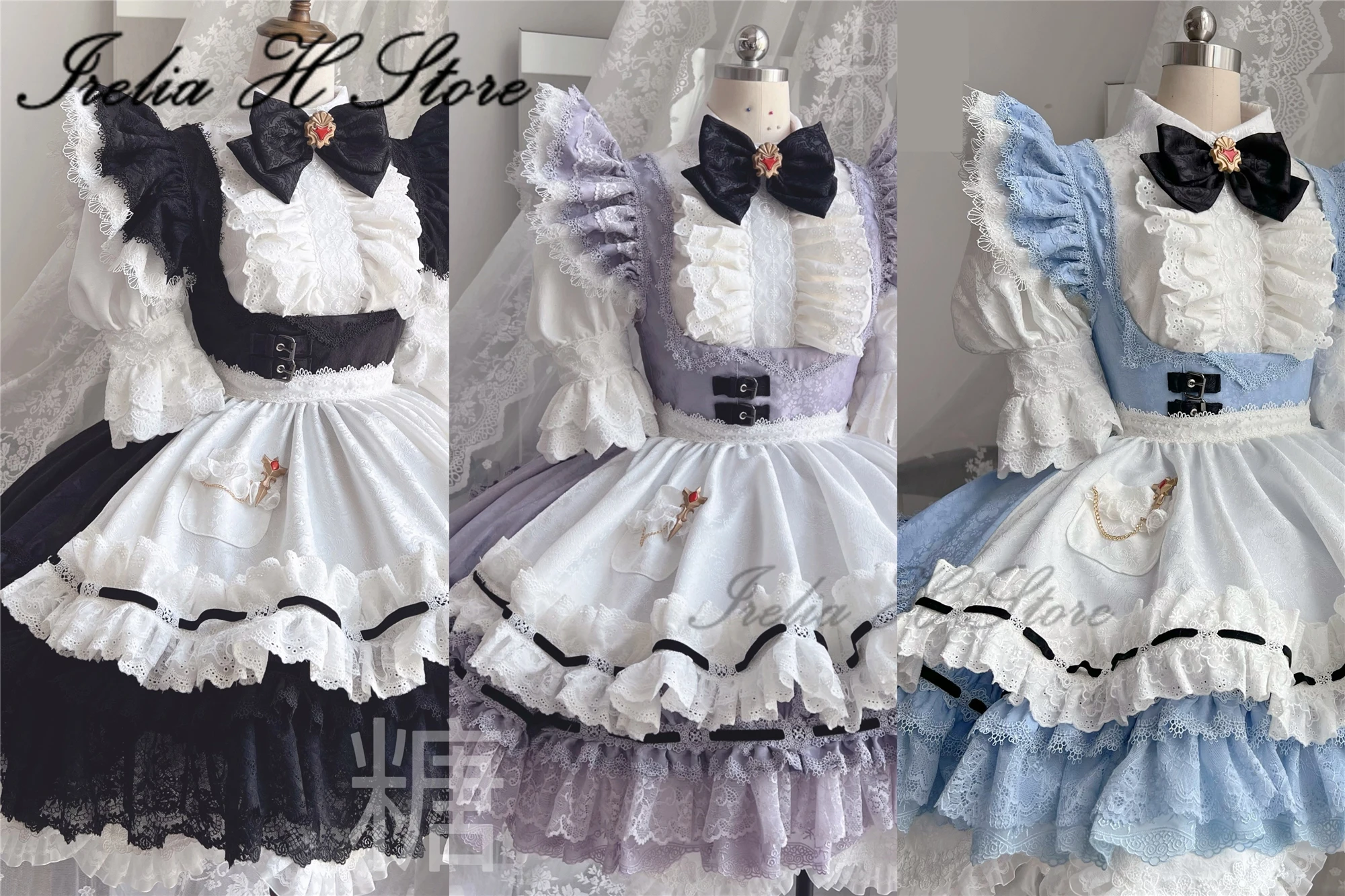 

Индивидуальное платье горничной Irelia H Store FF14 от Final Fantasy XIV, платье-фартук горничной, костюм для косплея, великолепное издание