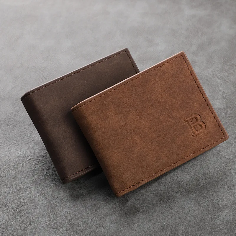 New Men's Wallet Retro Matte Multifunctional Multi Card Slot High Quality Fashionable Zipper Card Holder For Male