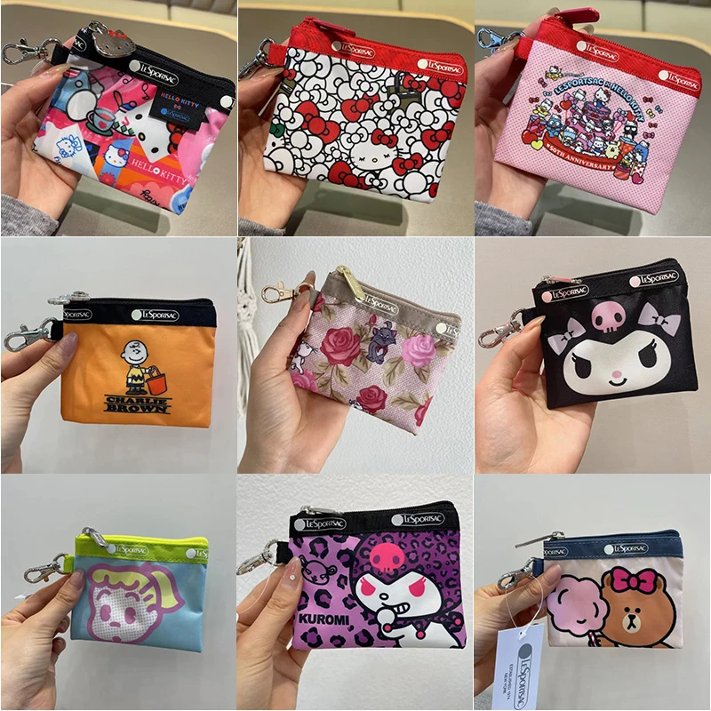 Borsa Snoopy Cartoon 11 * 10 cm Cartoon Kuromi Hello Kitty Girl Borsa pendente impermeabile Cambia borsa per carte accessorie chiave portamonete