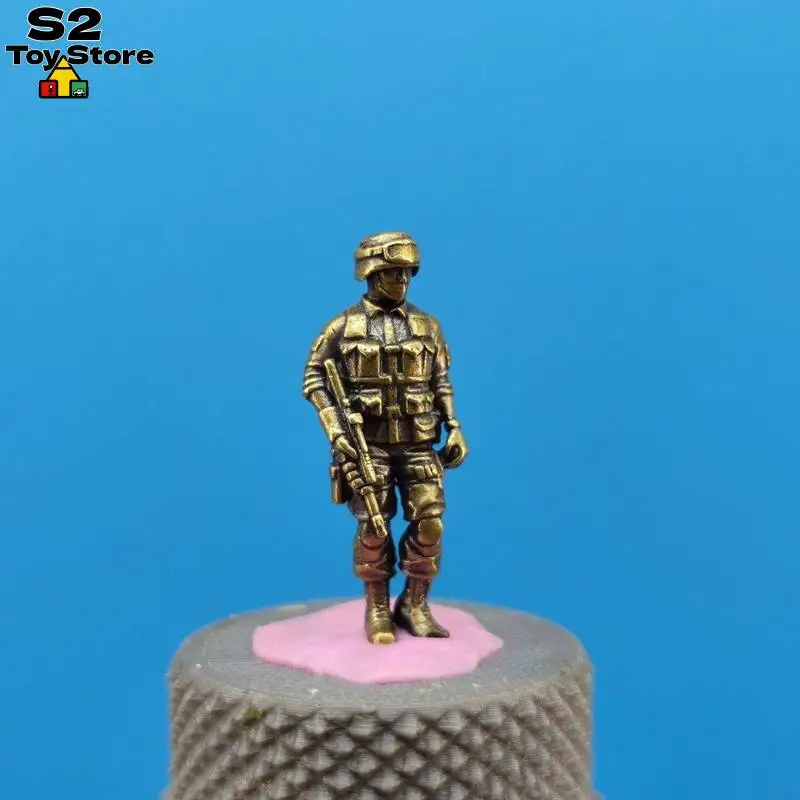 Solid Brass Military Miniature Modern Special Forces SWAT Figure Handcrafted Micro-Scale Model for Adult Collectors & Display