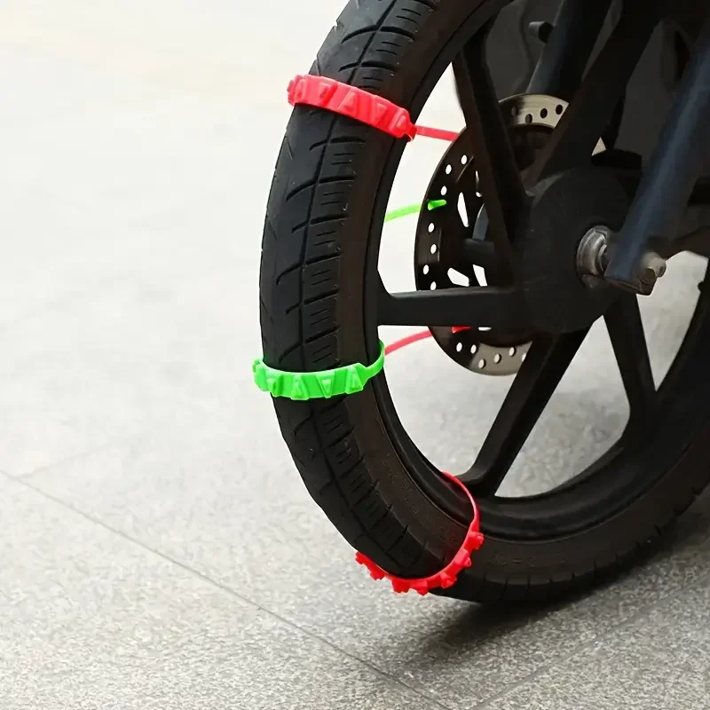 Corbata antideslizante para motocicletas, cinturón de seguridad de emergencia, cadenas para nieve para neumáticos de invierno, corbatas reutilizables, cadena para neumáticos de rueda de bicicleta y motocicleta