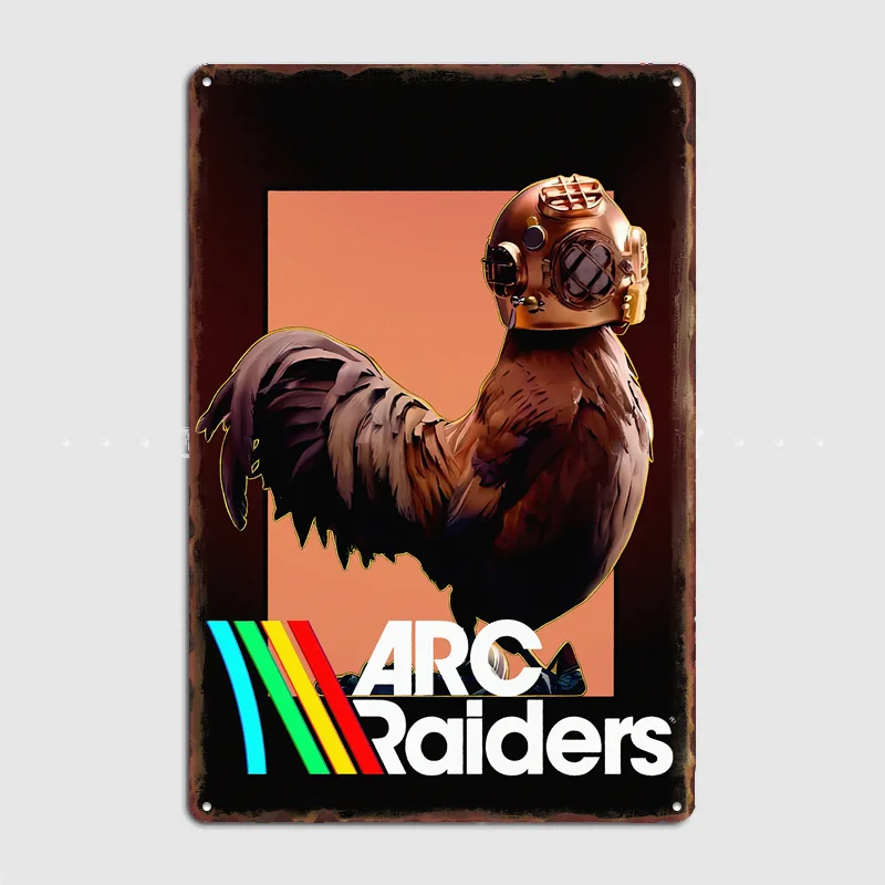 Arc Raiders Rooster Diver Poster Metal Tin Sign Indoor Outdoor Home Decor Bar Custom Posters Wall Room Decorations