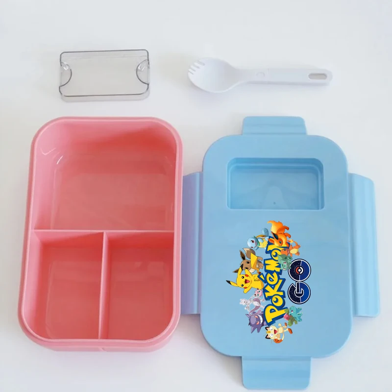 Pokemoned Lunch Box with Spoon Cartoon Anime Pattern Bento Boxes Student Office Worker Portable Large Capacity Lunch Case 2026 view 3