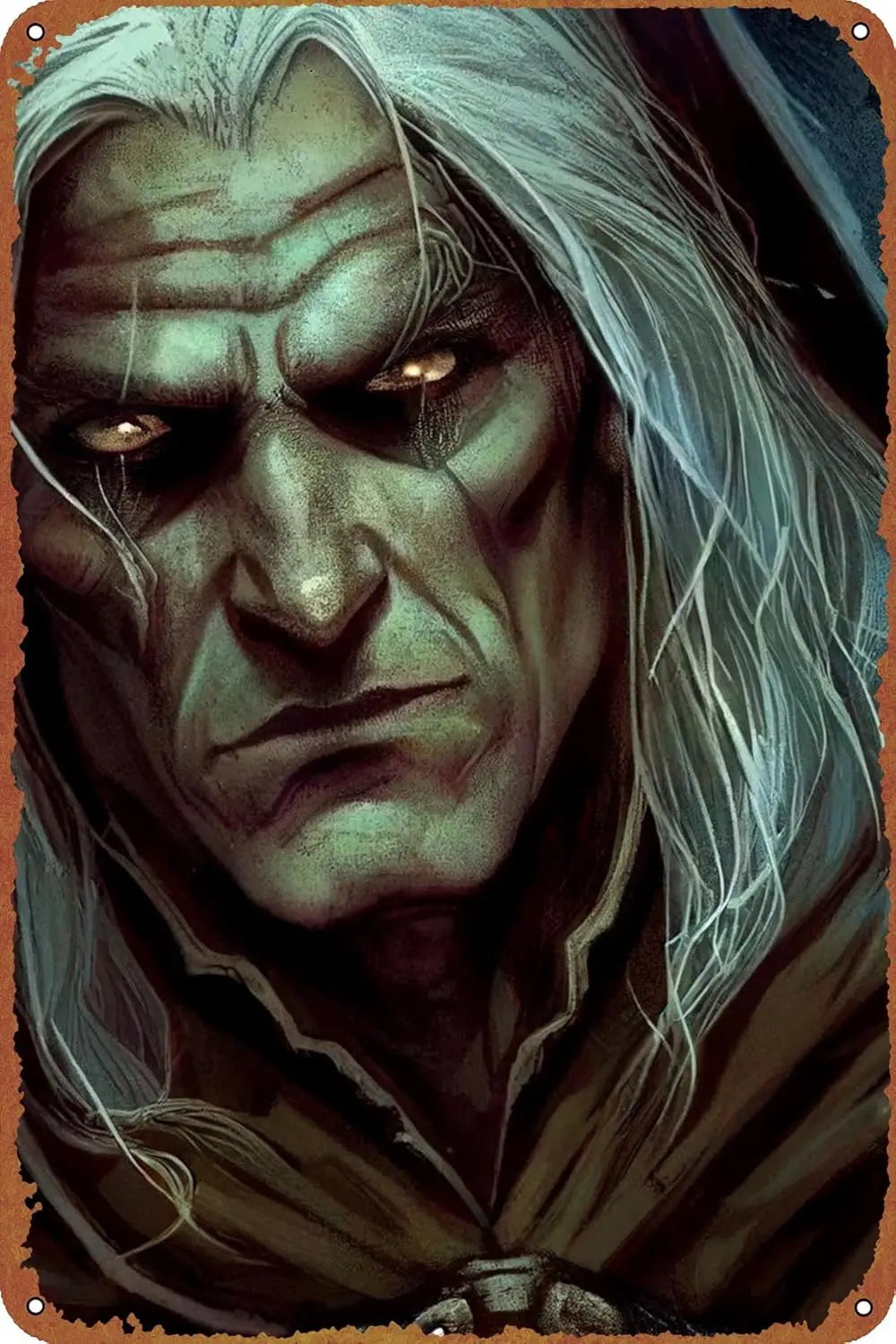 Vintage Tin Sign of Raistlin Majere, Funny Metal Sign, Decoração de Parede Retro para Casa, Portão, Jardim, Bares, Restaurantes, Cafés, Escritório, Loja, Pub