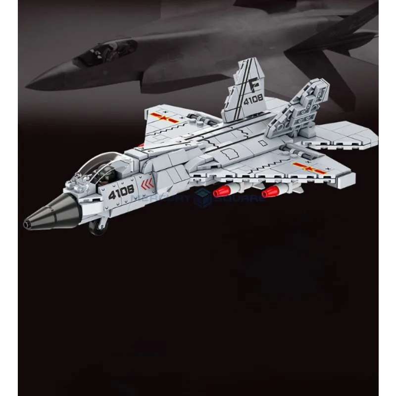 J-35 Fighter Aircraft MOC FC4108 Model Bricks Modern Military Transport Building Fighter Plane Blocks Toy Kit Gift Boys Kids