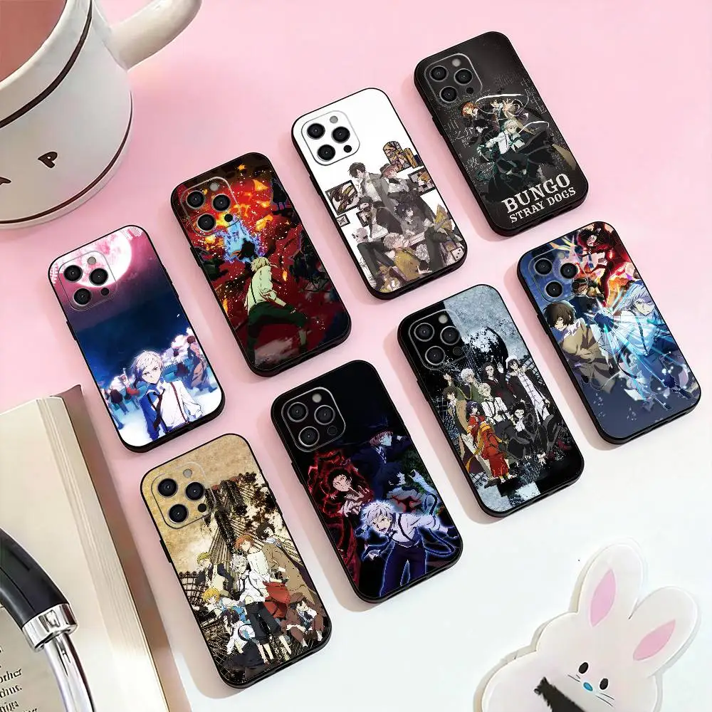 

HOT B-Bungou Stray Dogs Phone Case For iPhone 17,16,15,14,13,12,11 Plus,Pro Max,Soft Silicone Black Cover