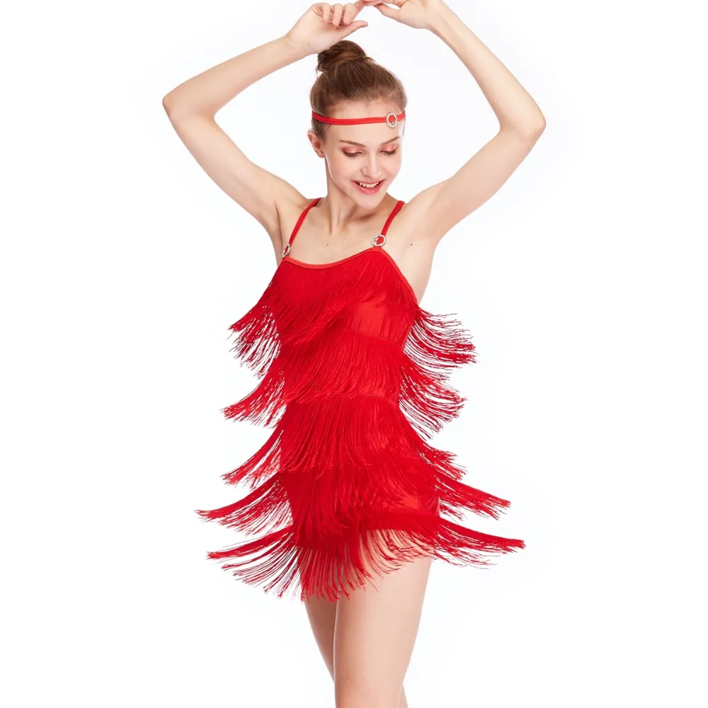 MiDee Cinghie sexy Abiti da ballo latino per ragazze Donne Nappa Salsa Competizione professionale Costume da ballo Abito da ballo da sala