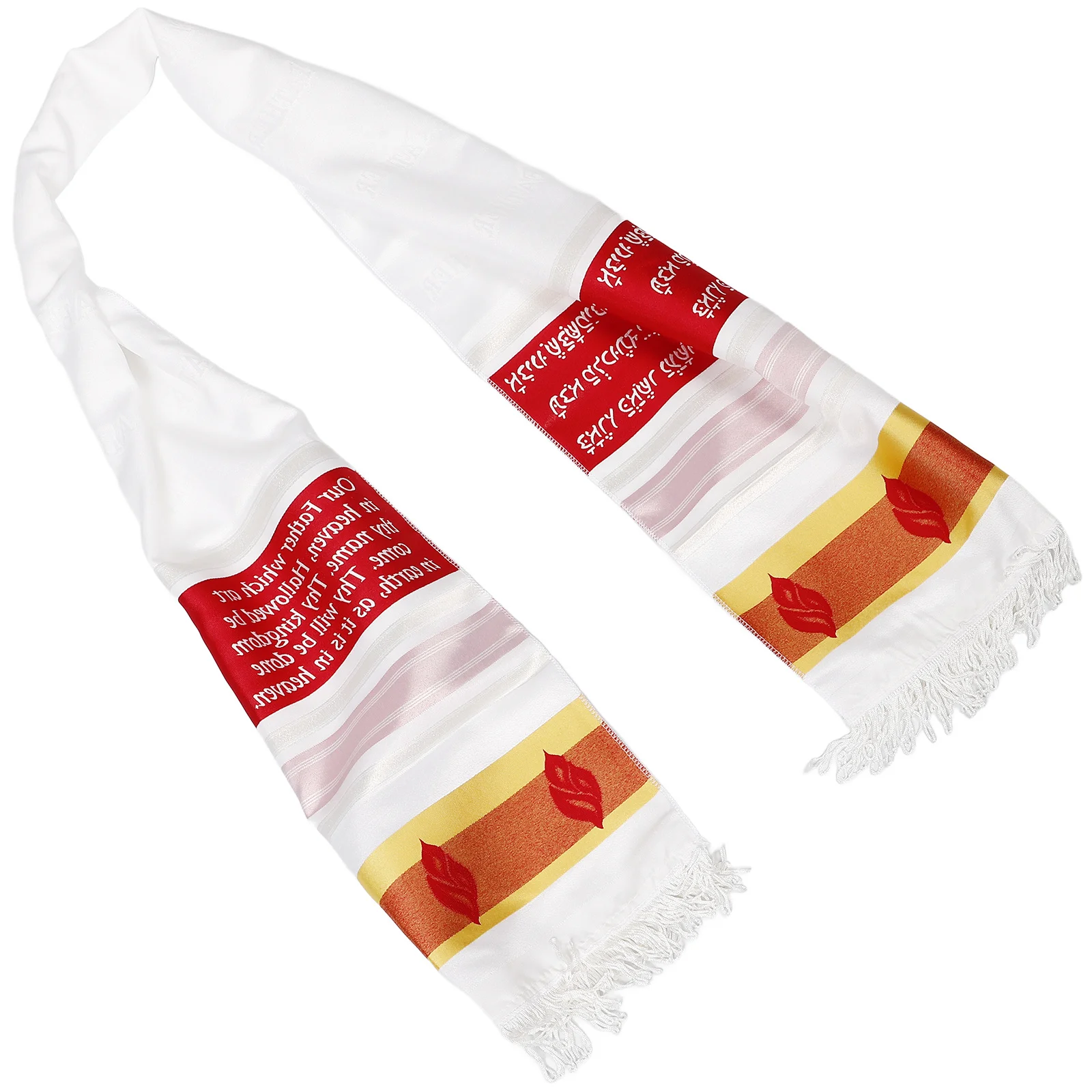

Large Prayer Shawl Elegant Trim Comfortable Touch Suitable for Men Women Religious Prayer Scarf Daily Use Christian Scarf