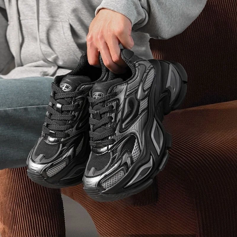 Men's Summer Breathable Mesh Anti-Odor Casual Sports Trendy Shoes Teenage Internet Famous Thick Bottom Heightening Dad Shoes